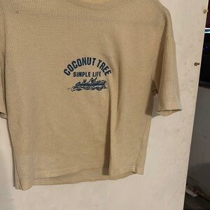 Coconut Tree Simple Life Beige T-Shirt